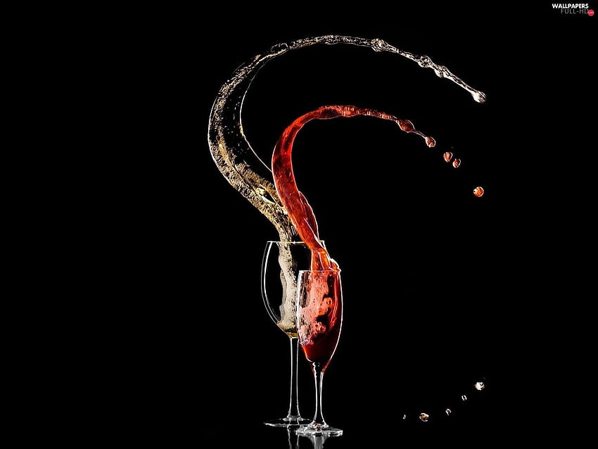 drops, Wine, glasses, Champagne - Full : HD wallpaper