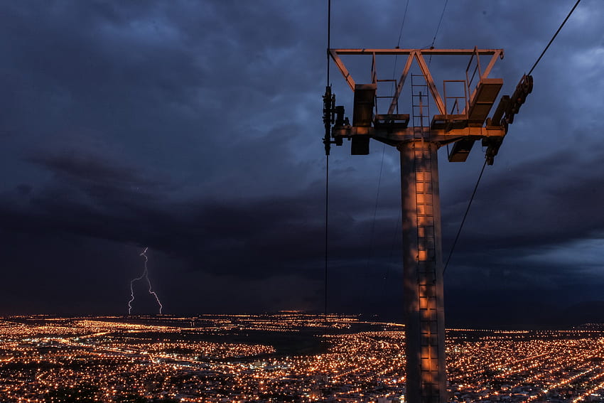 power line city lightning and electricity, Substation HD wallpaper