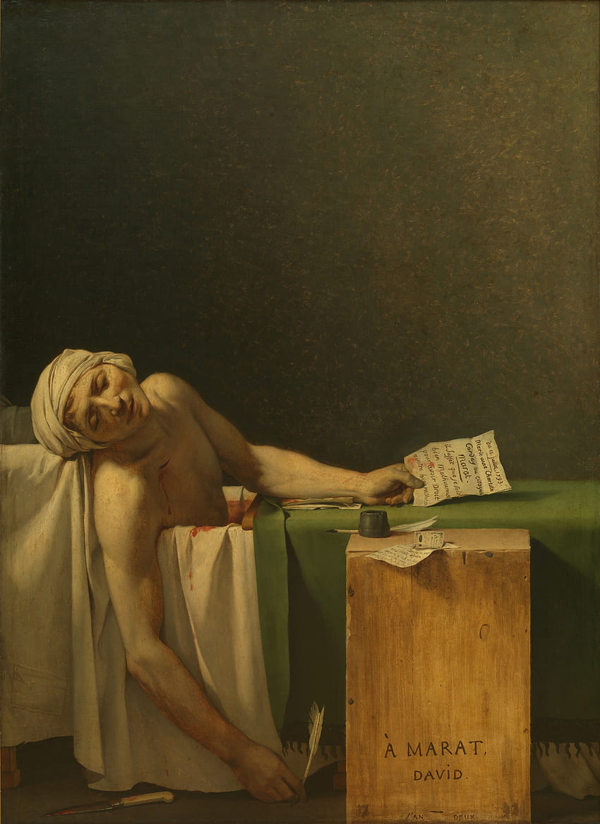 La Morte Di Marat Di Jacques Louis David Age Of Revolution Sfondo del telefono HD
