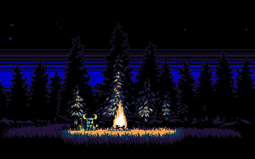 Shovel Knight by a Campfire [] : อัศวินแห่งเปลวไฟ วอลล์เปเปอร์ HD