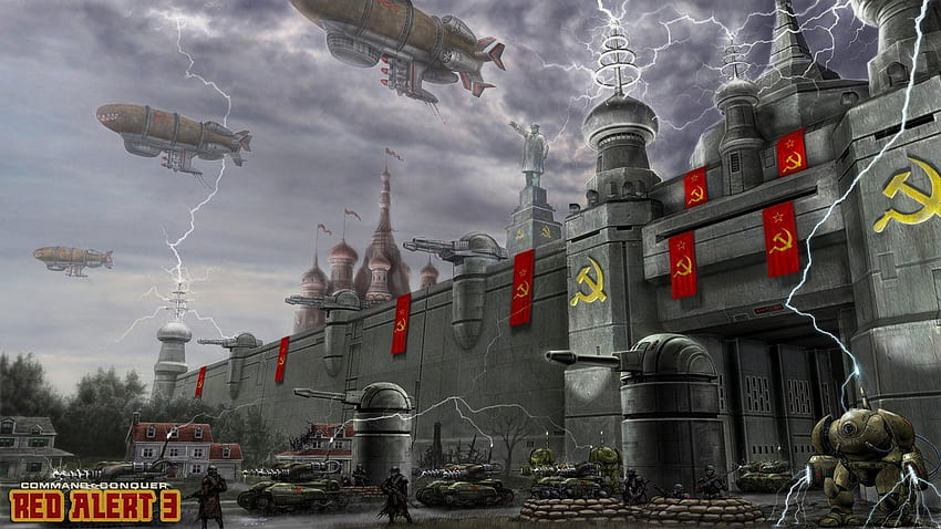 Red Alert 3 - съветска база. Дизелпънк HD тапет