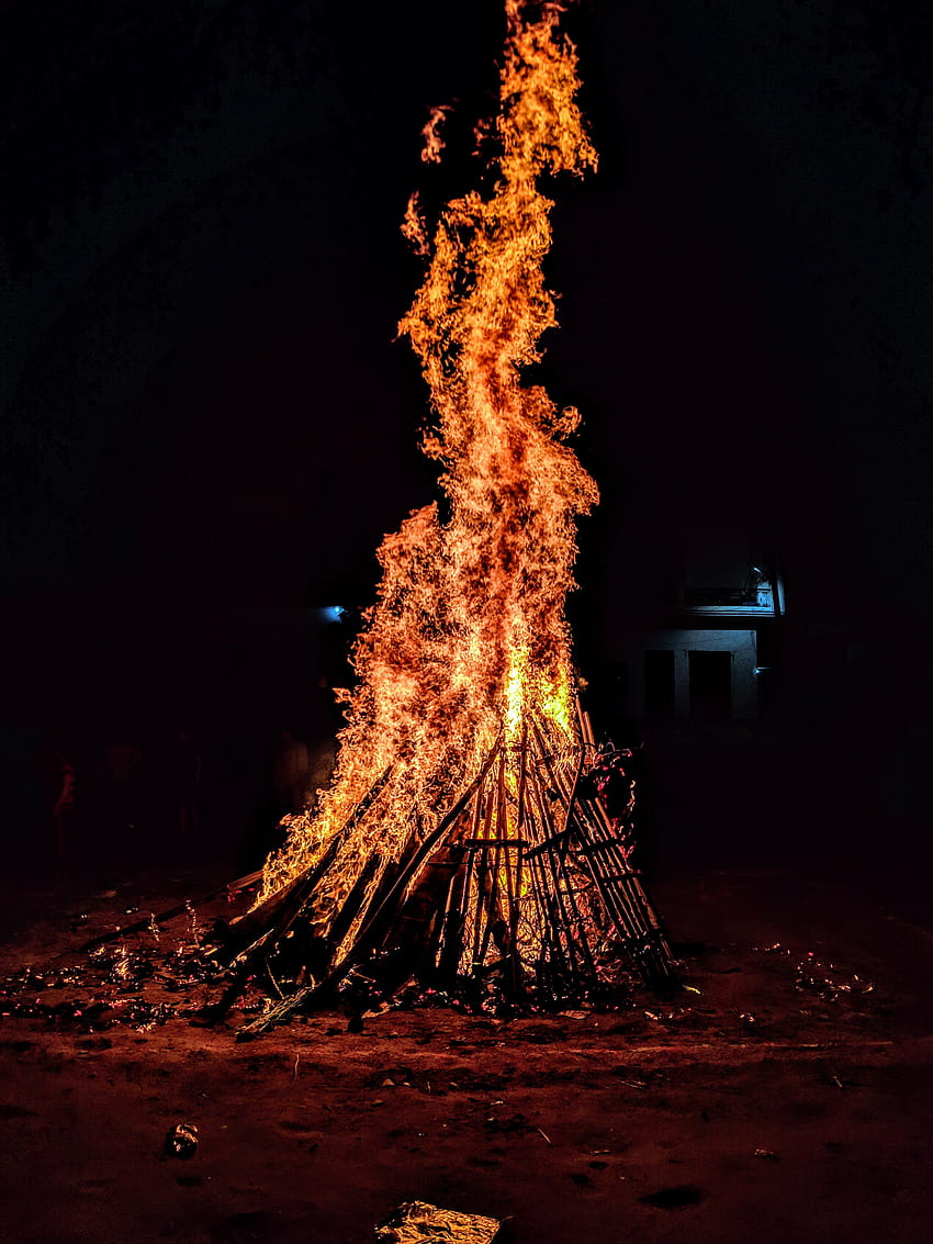 Holika Dahan, ciepło, ogień Tapeta na telefon HD