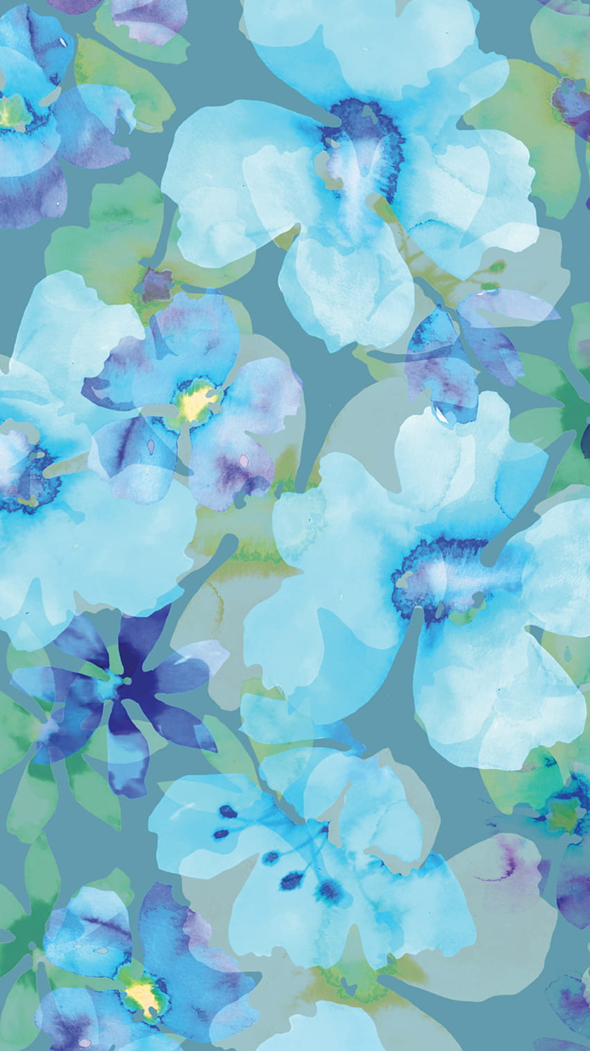 Watercolor Floral Pattern Wallpaper for Walls  Pastel Flowers