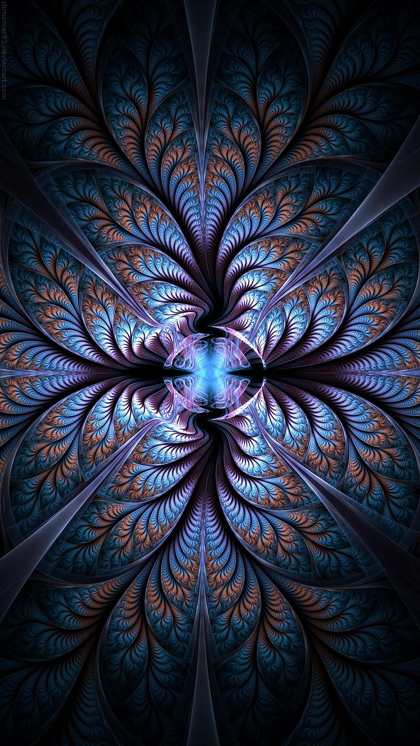iPhone . Fractal art, Blue, Purple, Art, Pattern, Symmetry HD phone wallpaper