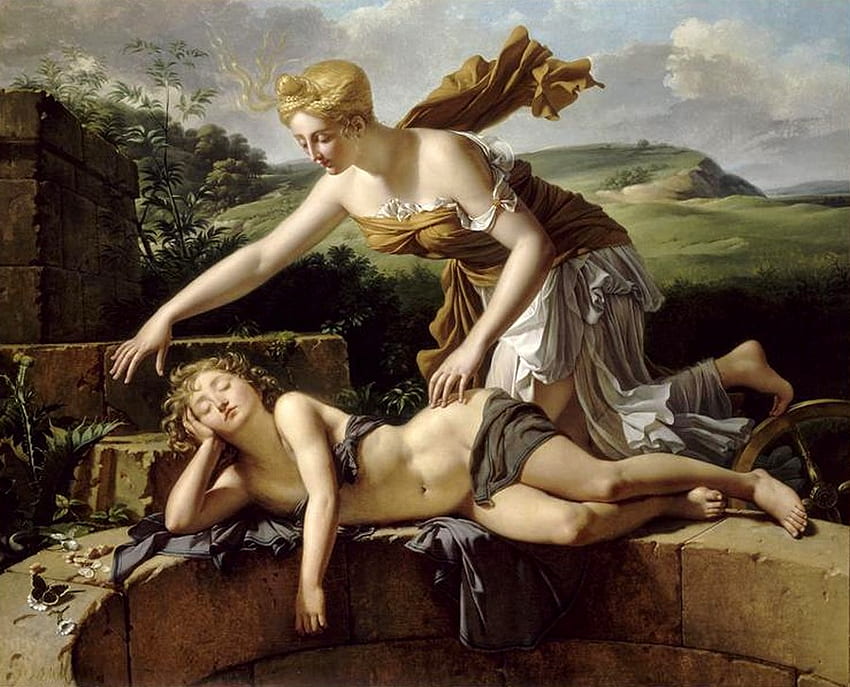 Pierre Bouillon (1776–1831) * La Fortune et l'enfant,1801, art, peinture, femme, pierre bouillon Fond d'écran HD