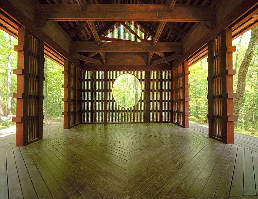 Други: Японска закрита чайна Японска бамбукова градина за HD тапет