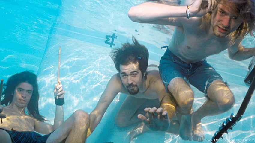 Nirvana Nevermind Band fresco bajo el agua fondo de pantalla
