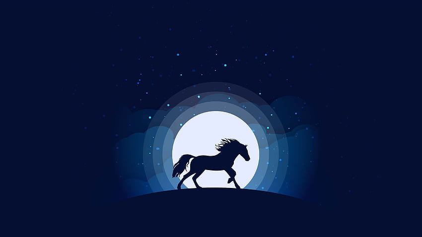 Pferd Silhouette Mond minimal. . iPhone, Schachpferd HD-Hintergrundbild