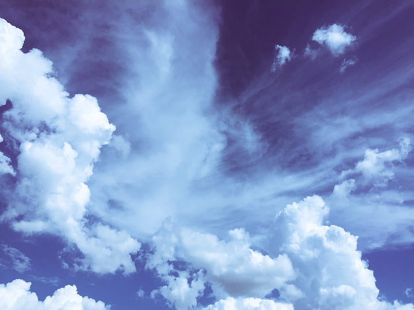 blue, blue sky, clouds, heaven, sky, white , Heaven Clouds HD wallpaper