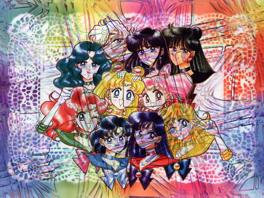 Le système solaire Sailor Scouts, pluton, jupiter, mars, marin, lune, vénus, uranus, saturne, mercure, neptune Fond d'écran HD