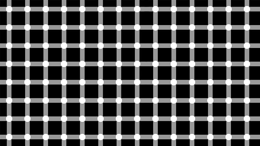 Grid Illusion, squares, illusion, abstract, Grid, lines, dots HD wallpaper