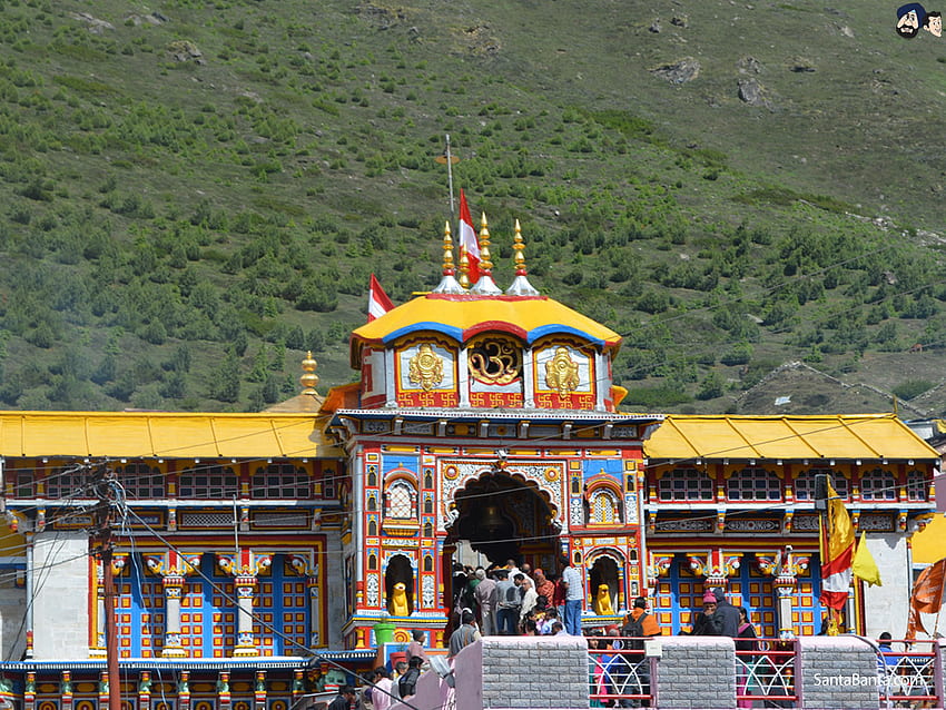 Badrinath, Uttarakhand, HİNDİSTAN'daki Badrinath Tapınağı - Tanrı Vishnu'ya adanmıştır HD duvar kağıdı