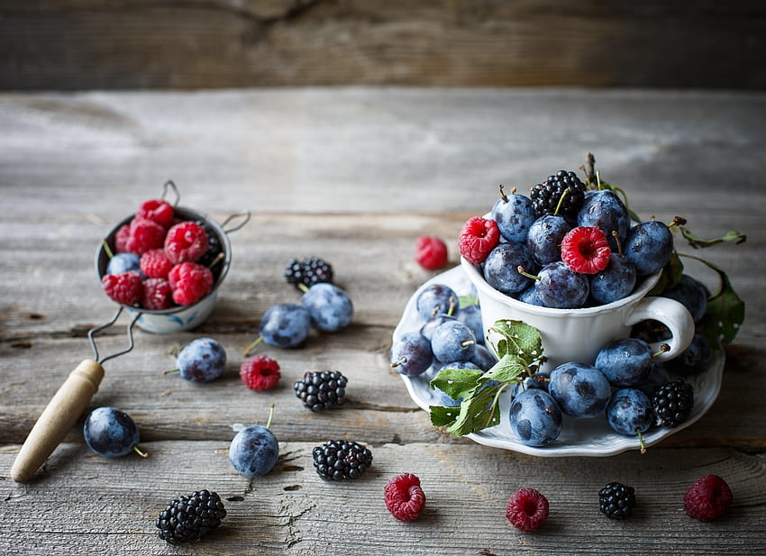 Food, Raspberry, Berries, Blackberry HD wallpaper