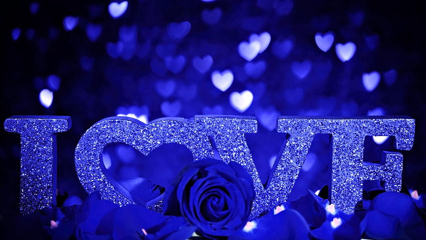 Eletragesi Blue Rose Je t'aime - Rose rouge avec amour Fond d'écran HD
