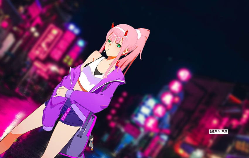 girl, the city, retouching, Darling in the FranXX, Zero, Anime 002 HD wallpaper