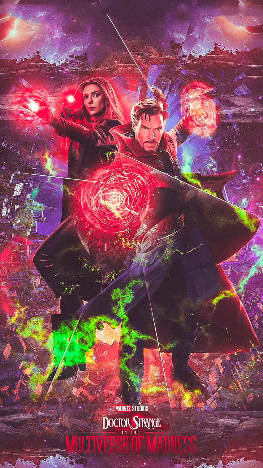 Doctor Strange, marvel, avengers, dokter aneh di multiverse kegilaan, multiverse, penyihir, wanda, mcu, multiverse kegilaan, ucm wallpaper ponsel HD
