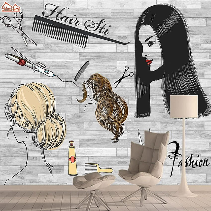 Super Promo – Fashion Haircut 3D Natur Wand, Friseursalon HD-Handy-Hintergrundbild