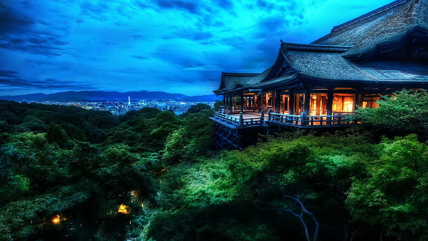 Il tempio Treetop protegge Kyoto Giappone PC e Mac , 2560X1440 giapponese Sfondo HD