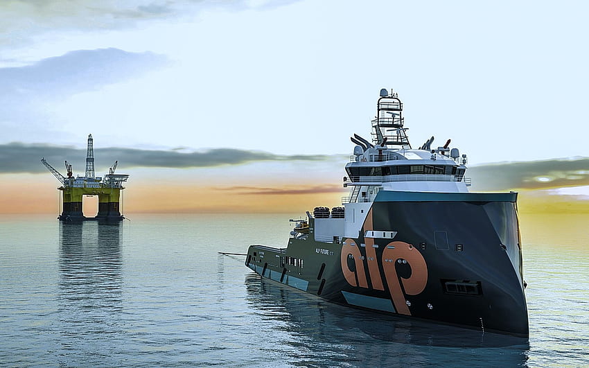Alp Future, deniz, gemi, Offshore İkmal Gemisi, sondaj platformu, AHT gemileri için çözümlü . Yüksek kalite HD duvar kağıdı