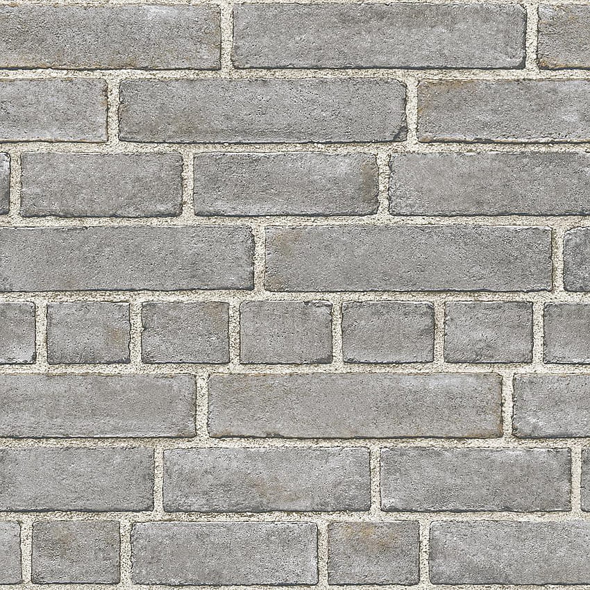 Nu Grey and White Brick Vinyl Strippable Roll (Covers 30.75 sq. ft.)-NU1653 - The Home Depot, Gray Brick HD phone wallpaper