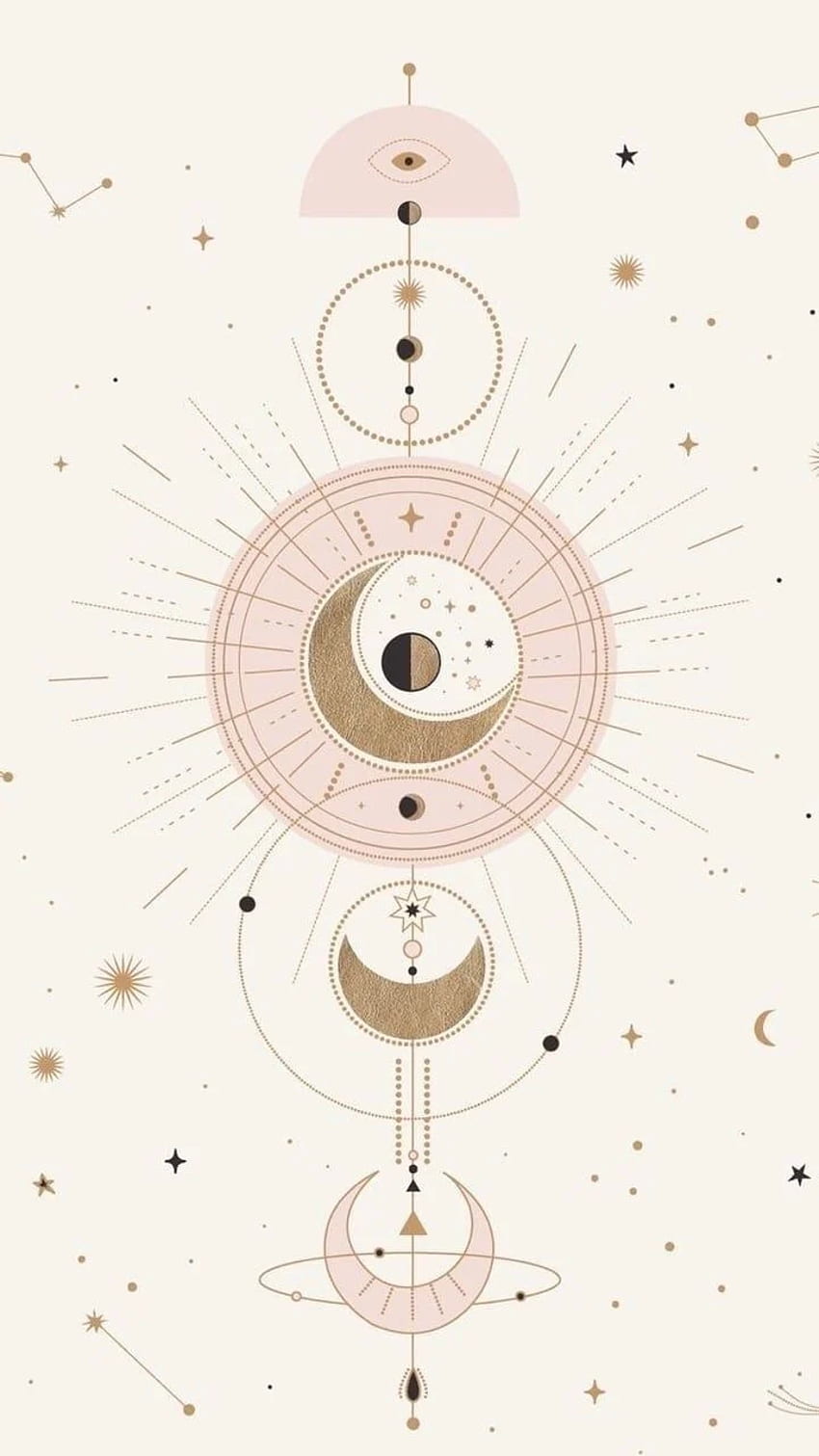 iPhone celestial: sol, luna y estrellas. Arte de diseño de luna, iPhone, de iPhone, Boho Moon fondo de pantalla del teléfono