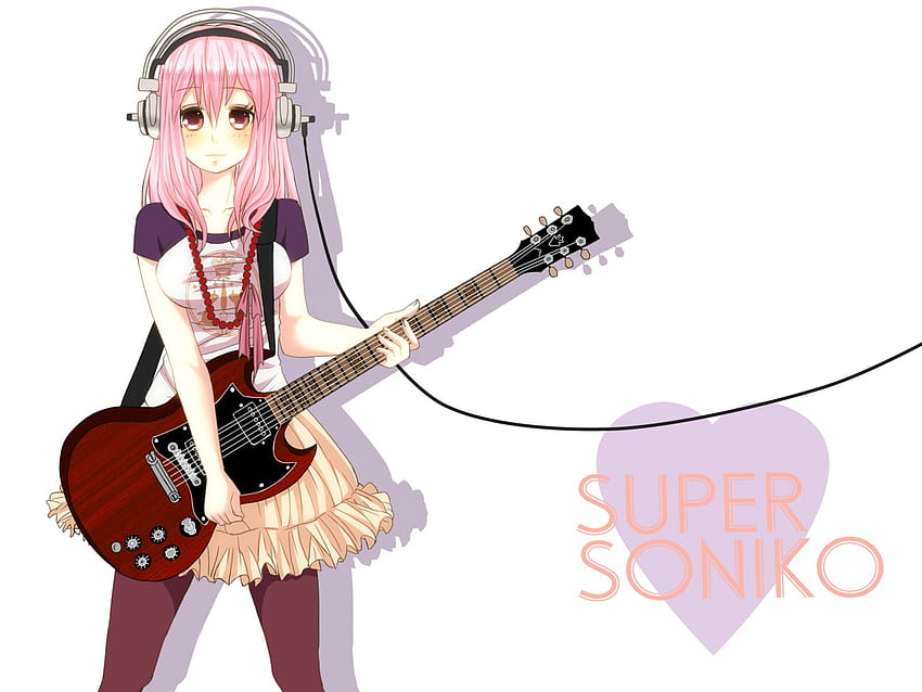 msyugioh123 garota de guitarra de anime e fundo, guitarrista de anime papel de parede HD