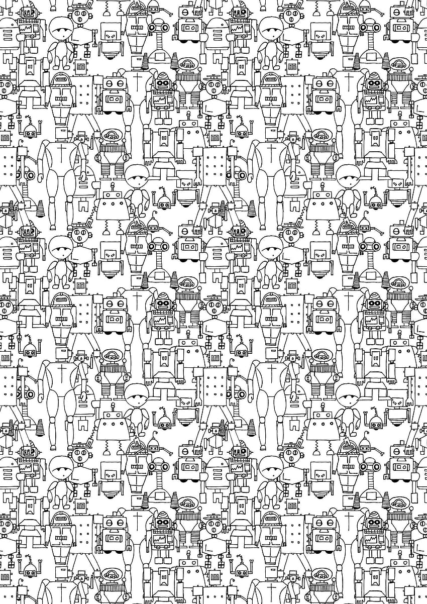 robot pattern HD phone wallpaper