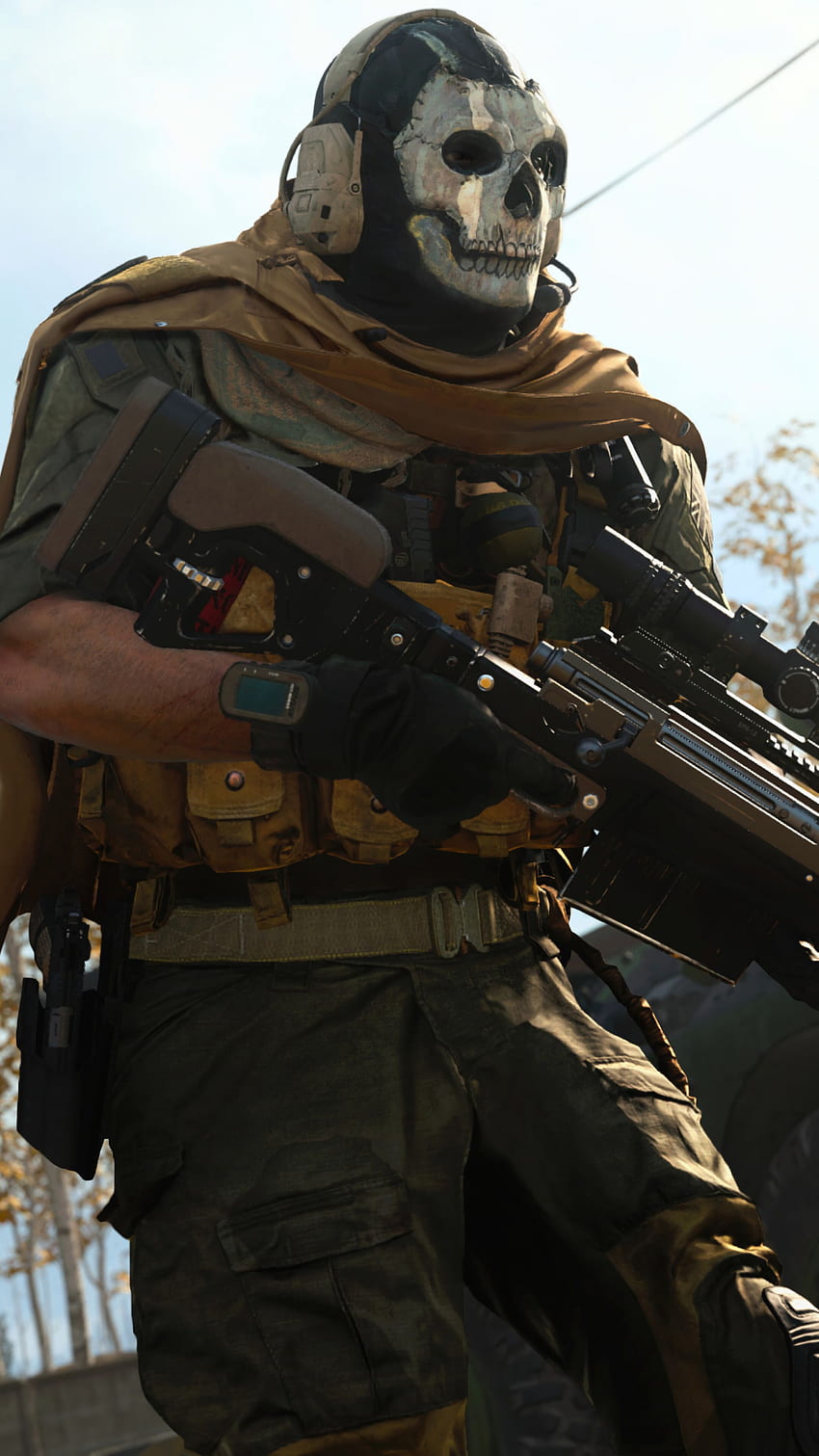 Ghost, Sniper, Rifle, COD Modern Warfare, sezon 2, telefon, , tło i Tapeta na telefon HD