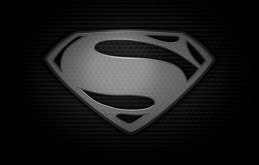 黒、ロゴ、ロゴ、スーパーマン、黒、スーパーマン、鋼鉄の男、スーパーマン黒と白 高画質の壁紙