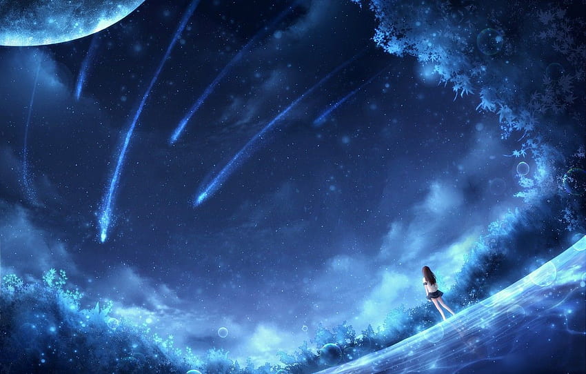 Girl, space, fiction, OR, falling stars HD wallpaper | Pxfuel