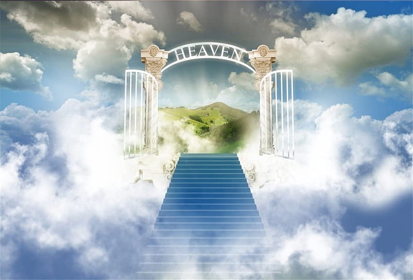 AOFOTO ft Staircase to Heaven Backdrop Gate of Paradise graphy Background Celestial Stairway Sky Clouds Adult Lovers Kid Man Woman Artistic Portrait Studio Props Video Drape : Camera &, Funeral Clouds HD wallpaper