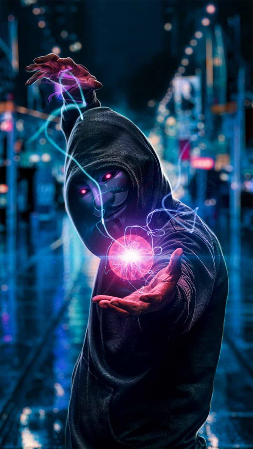 Mask Colored Smoke Anonymous Neon Hood for Android and iPhone Neon  Smoke HD phone wallpaper  Pxfuel