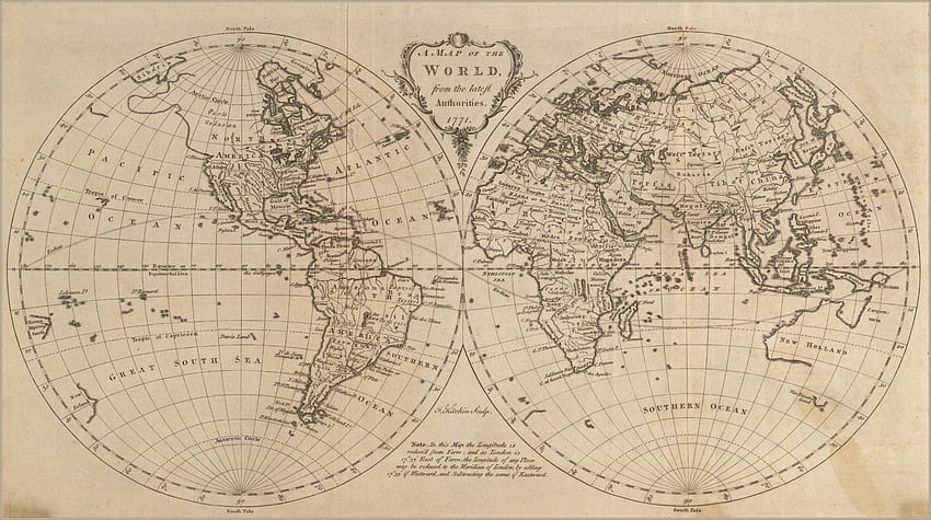 세계 지도, 1771. 세계 지도, 지도, 포스터 인쇄, 세계 지도 미학 HD 월페이퍼
