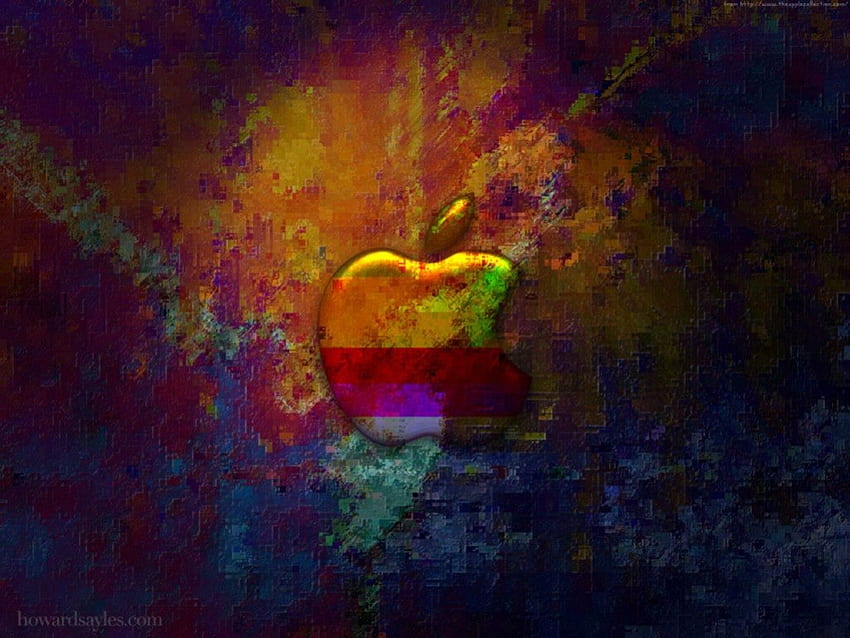 apple by painting, software, oil paint HD wallpaper
