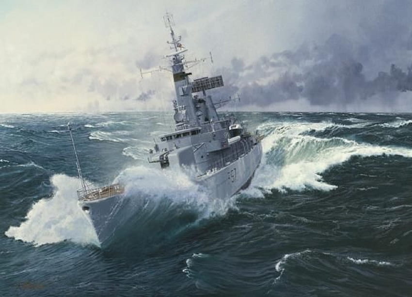 WORLD OF WARSHIPS HMS ANDROMEDA LOTTO 3 FREGATA LEANDER CLASS GP, 2800 tonnellate, lunghezza 372 piedi, ampio raggio, equipaggio 270, velocità 28 nodi Sfondo HD