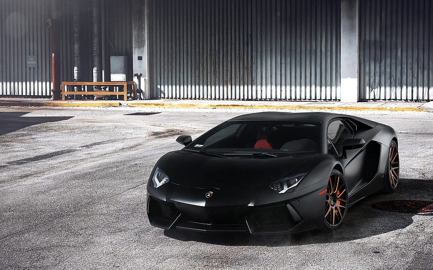 For Lamborghini Aventador Car Wheels Tuning, Black Lambo HD wallpaper