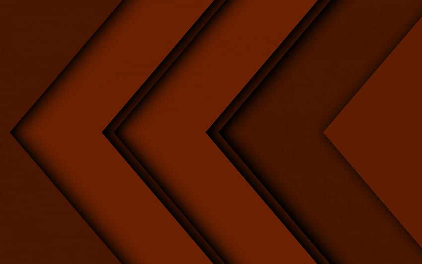 brown arrows, artwork, creative, abstract arrows, brown material design, geometric shapes, arrows, geometry, brown background, dark arrows for with resolution . High Quality HD wallpaper