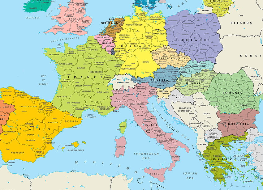 แผนที่ยุโรป ท่องเที่ยวยุโรป วอลล์เปเปอร์ HD