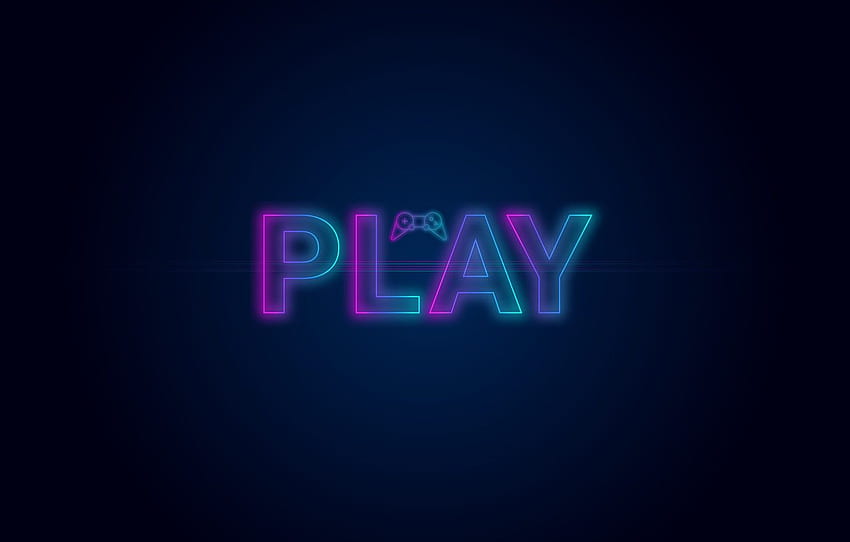 game, control, neon, player, arcade, video game, game console, Play, game logo, neon light for , section игры HD wallpaper