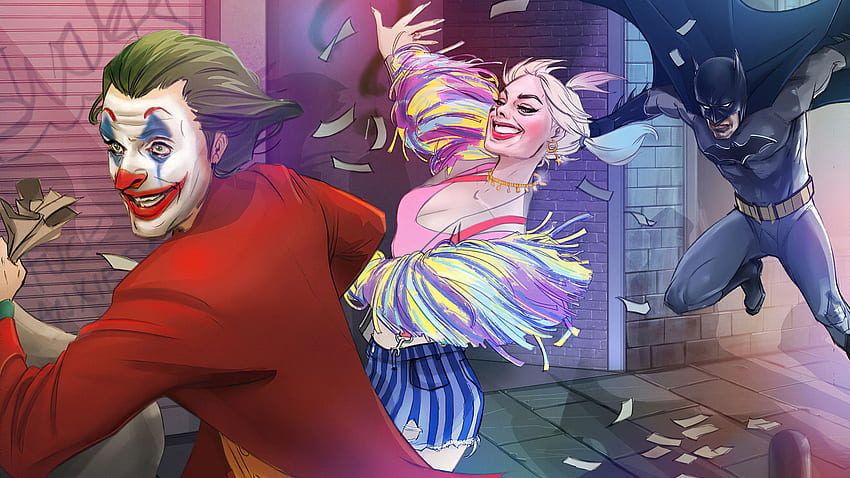 Joker i Harley Quinn Runaway Rozdzielczość 1440p, Anime Joker i Harley Quinn Tapeta HD