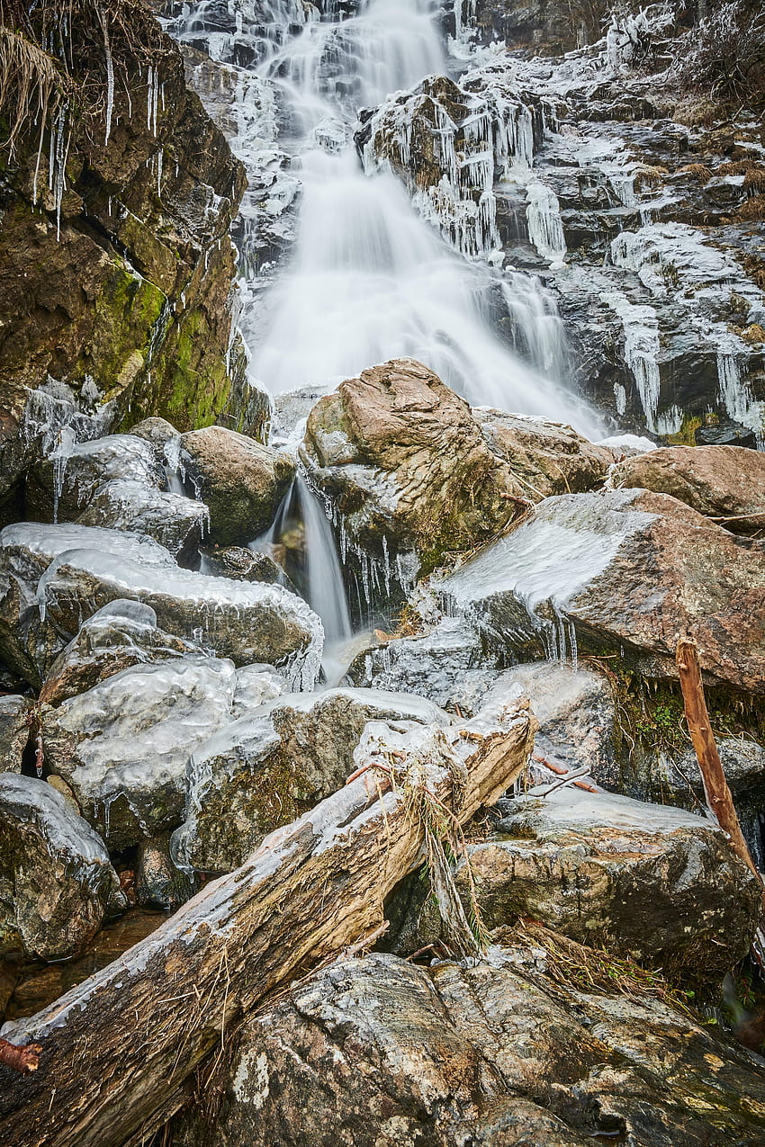 Nature, Ice, Rocks, Waterfall, Frozen, Icicles HD phone wallpaper