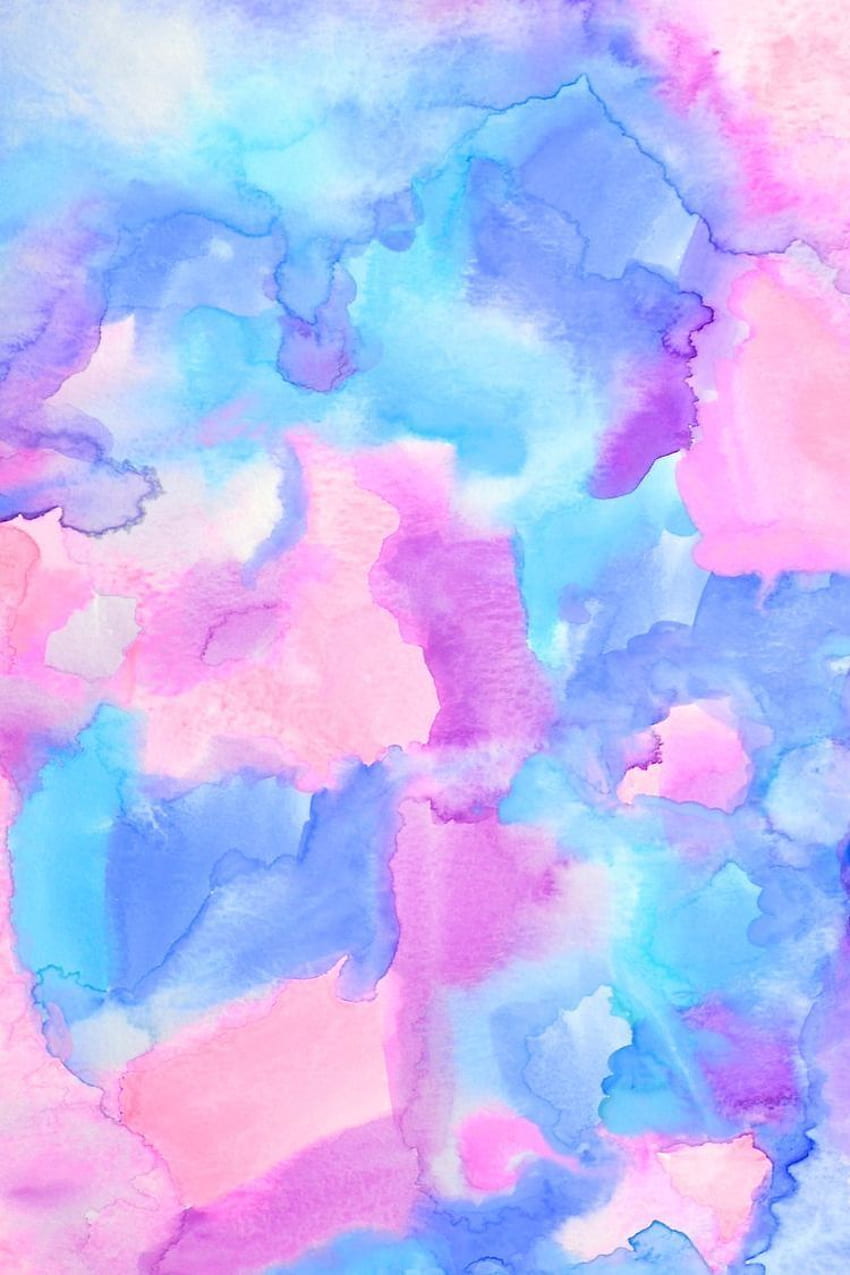 Aquarela Rosa Roxo Azul - em Papel de parede de celular HD