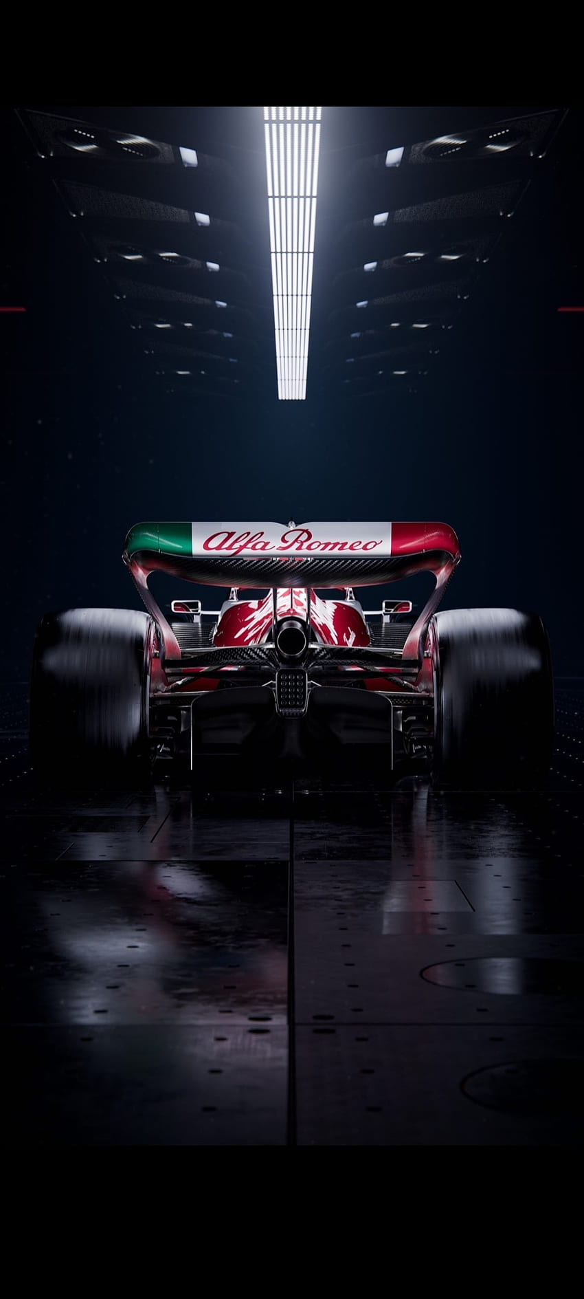 Alfa Romeo C42, formula_one_tyres, motorsport, automotive_design, back_view, f1, alfa_romeo HD phone wallpaper