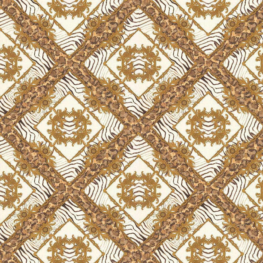 Vasmara Motif by Versace - White / Gold - : Direct, Versace Pattern HD phone wallpaper