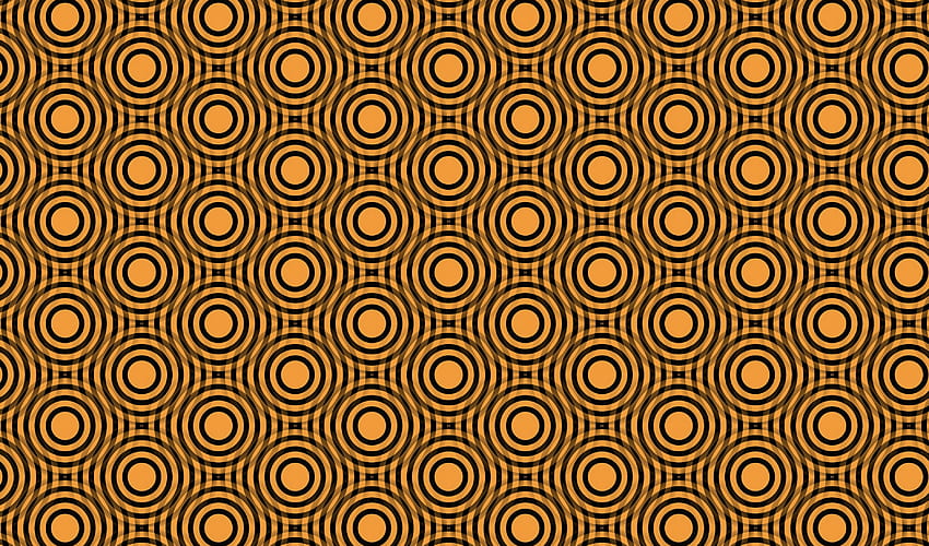 Autumn Circles, interlocking, black, circle, autumn, orange HD wallpaper