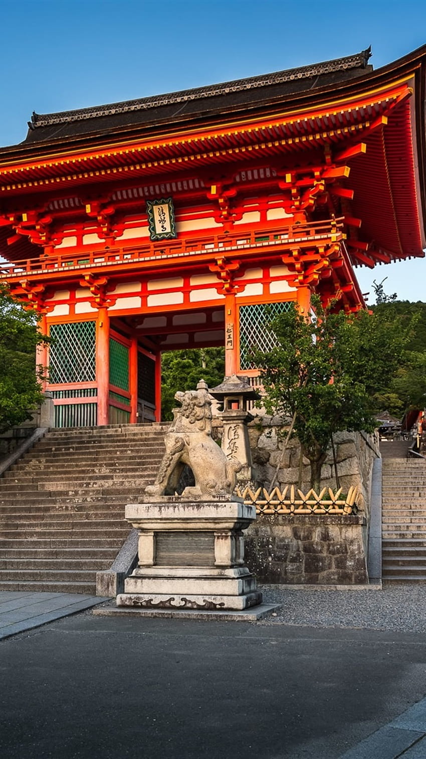 Kyoto, Japan, Kiyomizu Dera Temple, Gate, Travel Place IPhone 8 7 6 6S , Background HD phone wallpaper