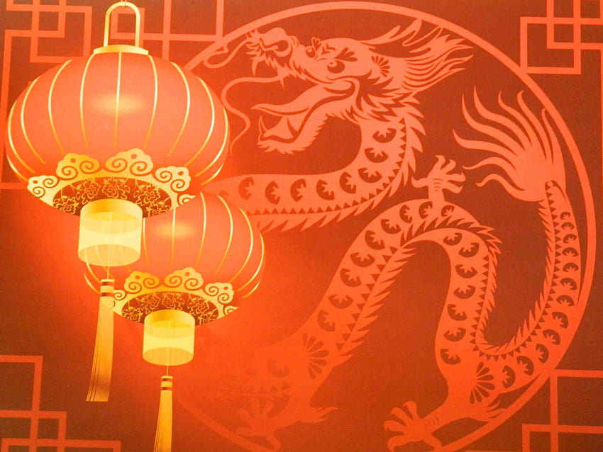Naga Tahun Baru Cina -, Latar Belakang Naga Tahun Baru Cina di Kelelawar, Singa Cina Wallpaper HD
