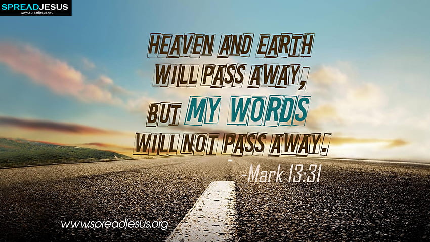Bible Quotes Mark 13:31 Heaven, Biblical HD wallpaper