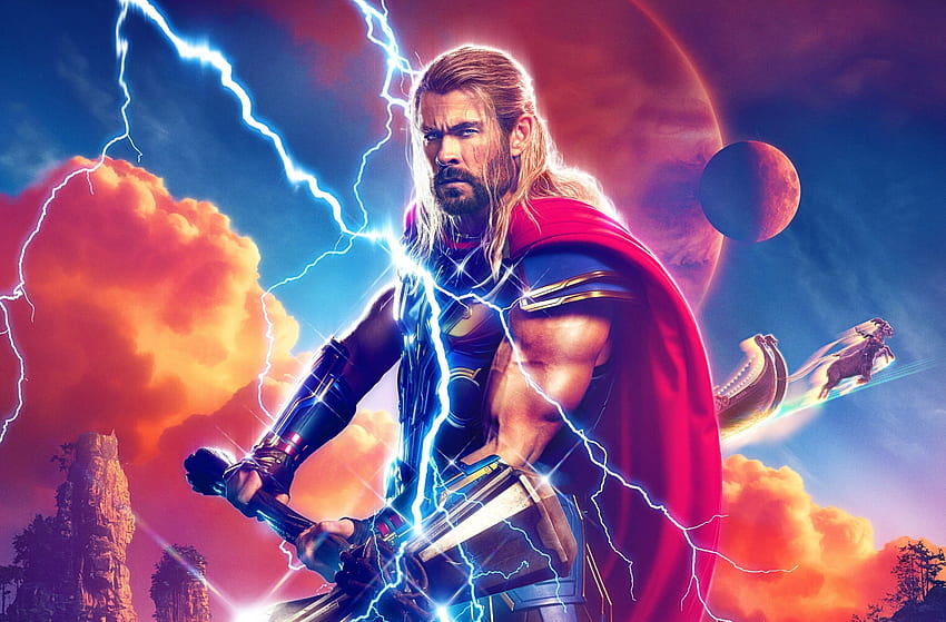 Thor: amor y trueno, cartel de la película, 2022 fondo de pantalla