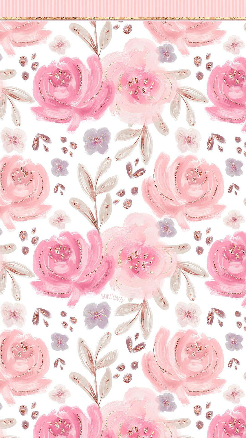 Phone Pink Gold Roses - by BonTon TV - Tło wallpap. Złote tło, różowe kwiaty, telefon kwiatowy, złoty kwiatowy Tapeta na telefon HD